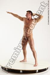 Nude Man White Standing poses - ALL Muscular Short Brown Standing poses - simple Multi angles poses Realistic